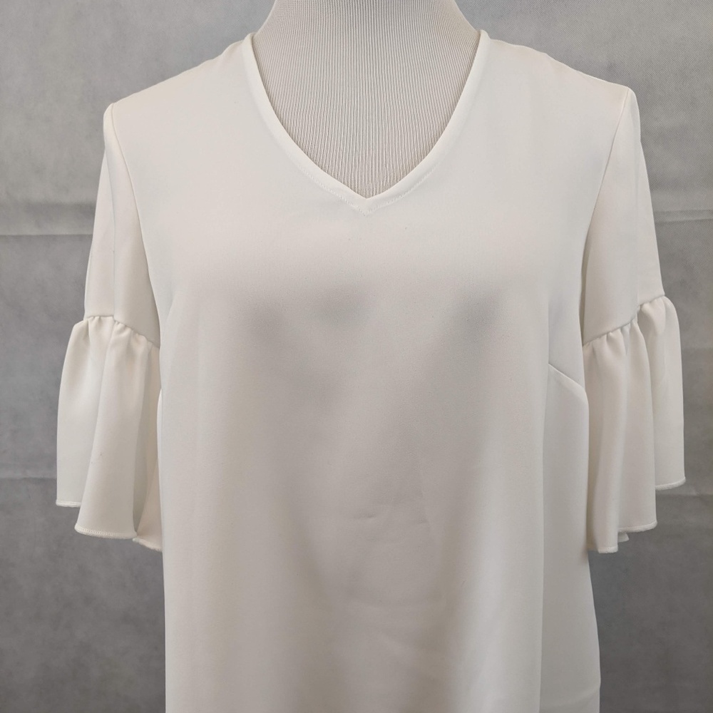 Catherine Malandrino White Ruffle Sleeved Blouse